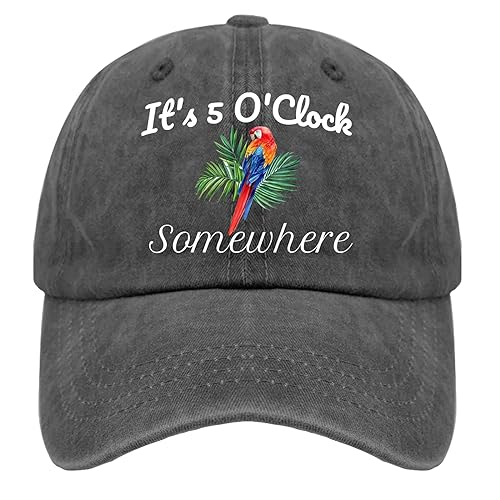 Jimmy Music Buffett Accessories Hats Its 5 Oclock Some Where Golf Hat 80s Hat Pigment Black Dad Hat Gifts for Mom Cycling Hat