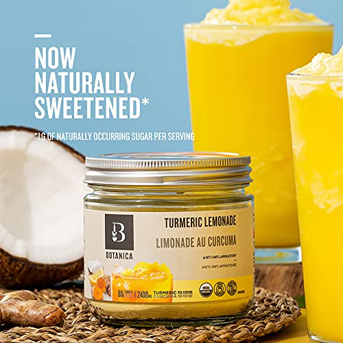 Botanica Organic Turmeric Lemonade Powder with Black Pepper, AntiInflammatory Properties
