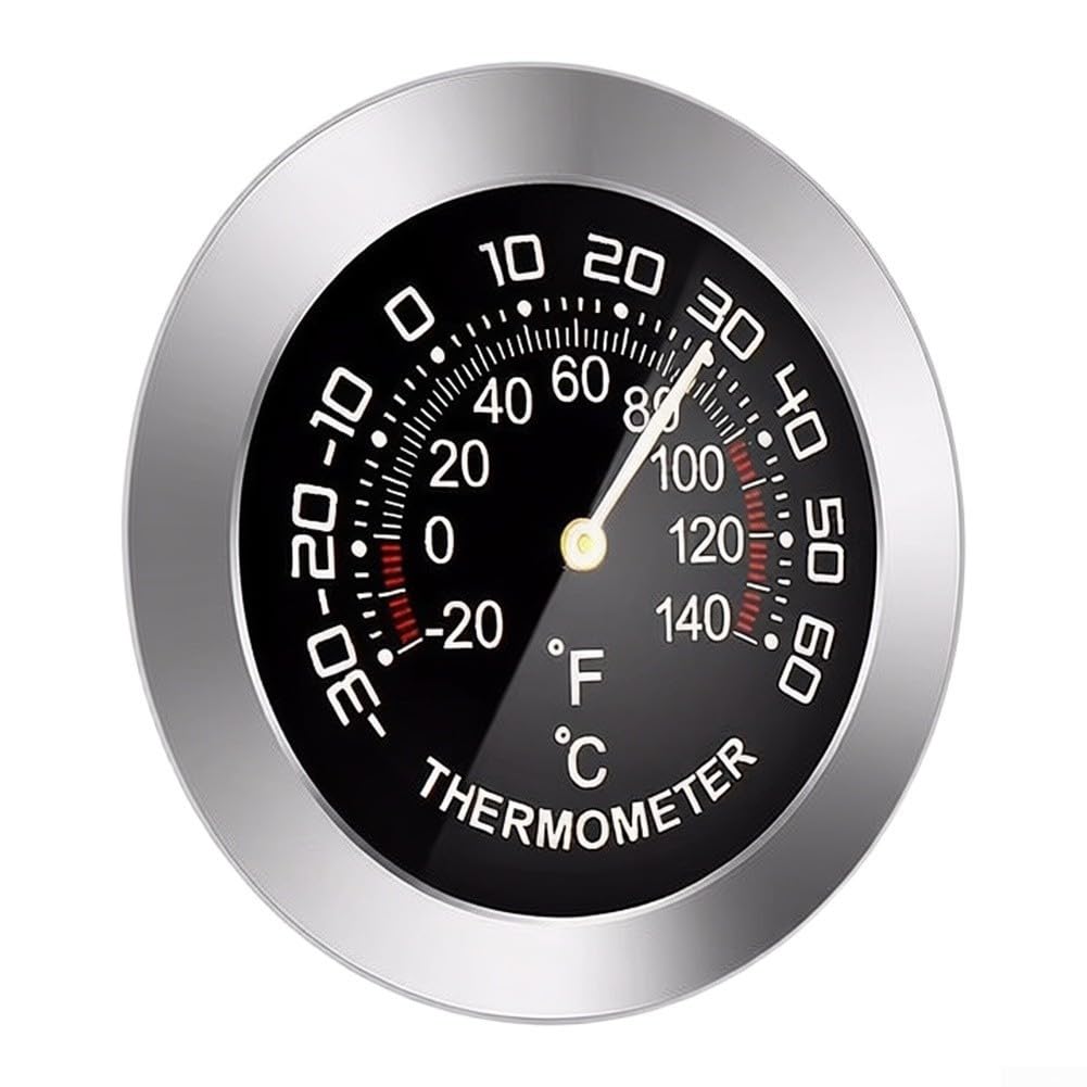 Termómetro Digital Interior con Higrómetro de Alta Precisión para Coche y Hogar - Monitor Temperatura Humedad para compacto 3.7cm Aleación Aluminio Negro