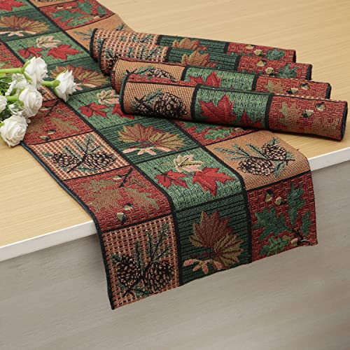 Image of HOKIPO Dining Table Placemats 4 Pieces with Runner (IN530-D6*4+IN531)