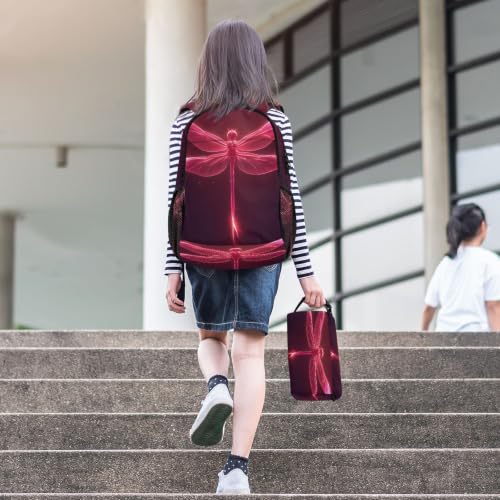 Sac d'école libellule rose robuste de qualité supérieure