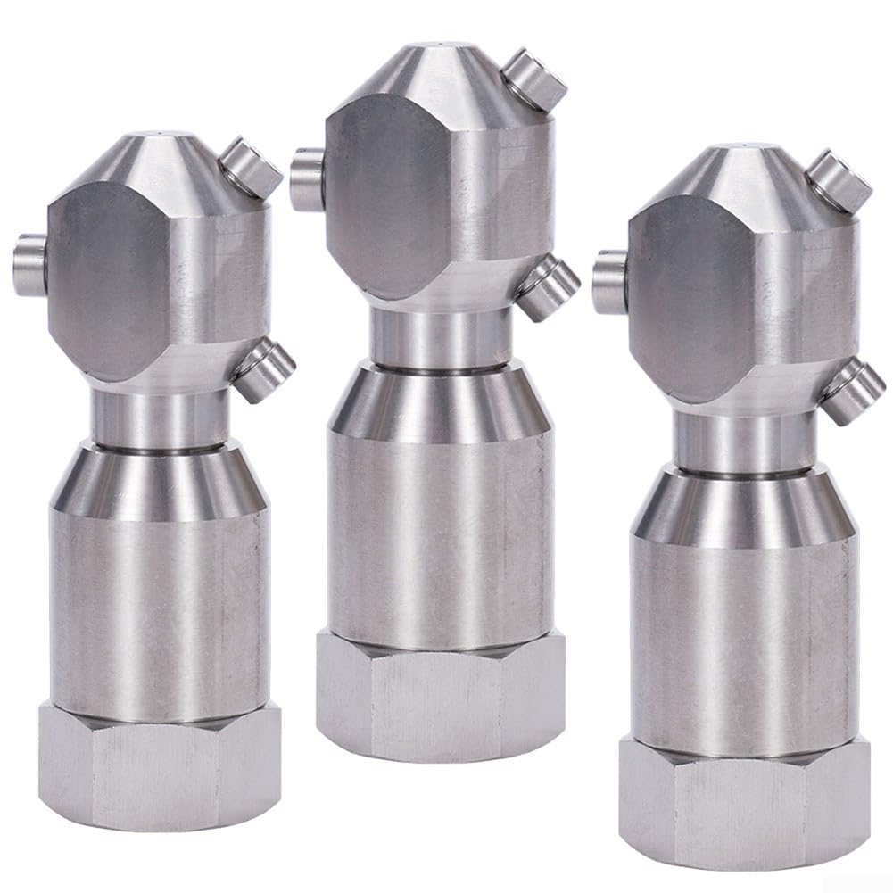 Ugello di lavaggio in acciaio inox ugello rotante per la pulizia del serbatoio di spruzzatura ugello per la pulizia di contenitori e tubi (1/2 ")