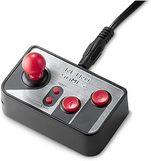 Tchibo Retro TV Games Console, Black and Red and Silver, USB, 200 Vintage Games, TV Compatible