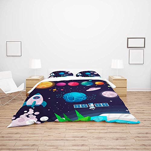 Parure de lit bleu durable pour matelas Super King size - 4