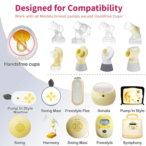 Image of Nenesupply 21mm Oval Flanges Compatible with Medela Breast Pump Parts Flange Accessories. Work with Pump in Style Parts Symphony Parts Swing Maxi Harmony Breastpumps (21mm Oval)
