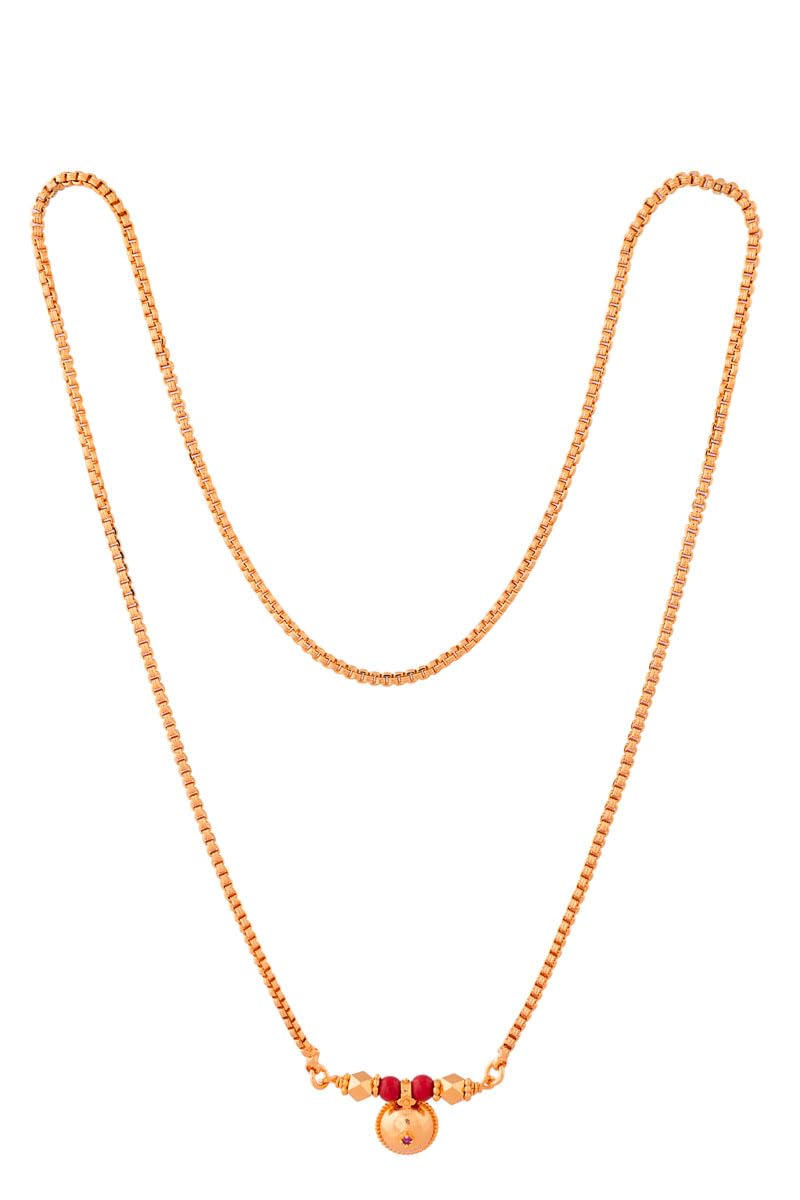 Mangalsutra with chain 30" length and vati tanmaniya one gram gold-image-40