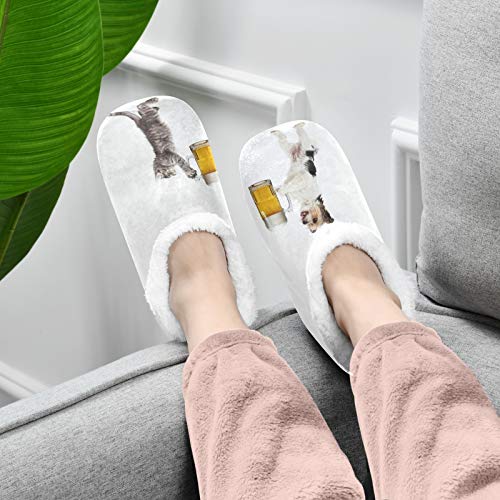 Naanle Women's Winter Memory Foam Slippers, Grey, Size 5-6, Closed Toe, No Heel, Medium Width, Solid Pattern, Fuzzy Fleece Lining, Anti-Slip Rubber Sole4