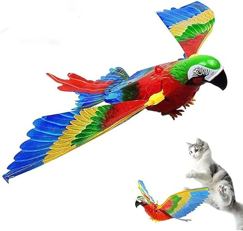 Luobo Simulation Bird Interactive Cat Toy For Indoor Cats,Flying Bird Cat Toy,Automatic Hanging Eagle Flying Bird Funny Cat Interactive Toy Supplies For Cats Kitten Play Chase Exercise, (Parrot) #TOP13