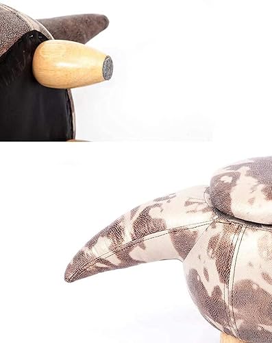 Miniatura 4 de Taburete de sofá con forma de dinosaurio, taburete de madera para sofá, taburete creativo de animales, otomano, vestíbulo, cojín suave, banco de