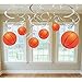 Amscan Basketball Dream Birthday Party Hanging Swirl Ceiling Decorations (12 Piece), Orange/White, 10 x 9.5