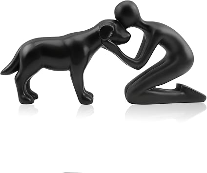 Dog Memorial Statues Dog Memorial Gifts for Loss of Dog, Pet Memorial Ornament, Pet Sympathy Remembrance Gift Black