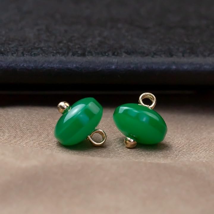 Guziki perłowe Guziki perłowe, 50 szt., 10 mm, jasnozielone, małe, okrągłe, do rękodzieła z żywicy, trzonkiem(Emerald Green)