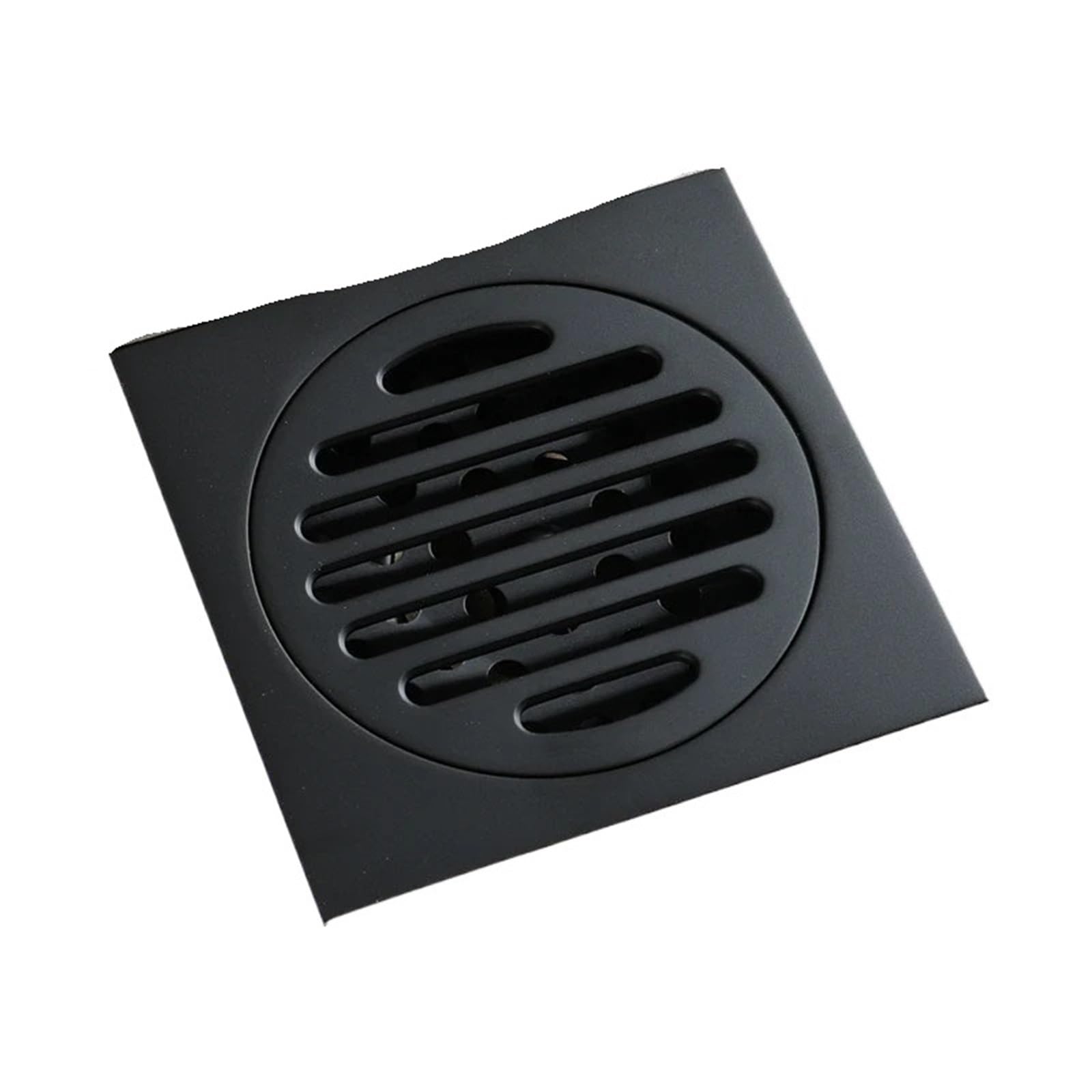 10x10 Cm Floor Drains Black/Chrome Brass Shower Floor Drain Bathroom Square Floor Drain Strainer Cover Grate Waste(Black)
