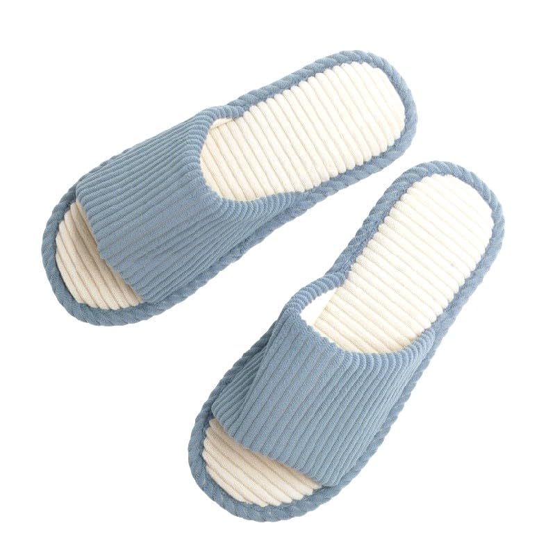 Corduroy House Slippers for Women and Men - Soft Indoor Comfort Slides with Non-Slip Sole Lightweight Breathable