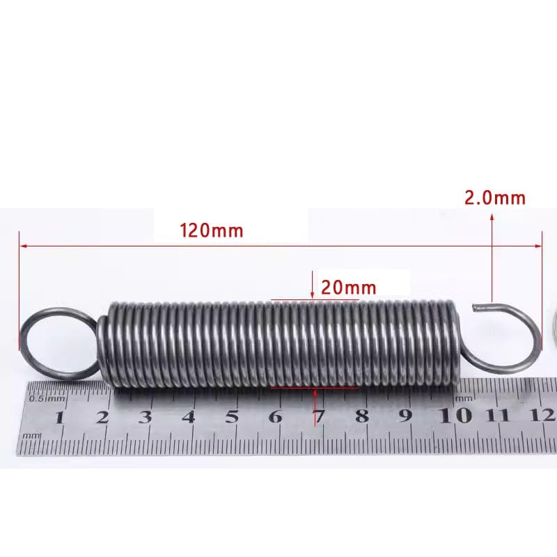 Spannfeder Mit Haken 120mm, 2,0mm Draht, 20mm Außen-Ø – 3 Stück, Robust & Langlebig