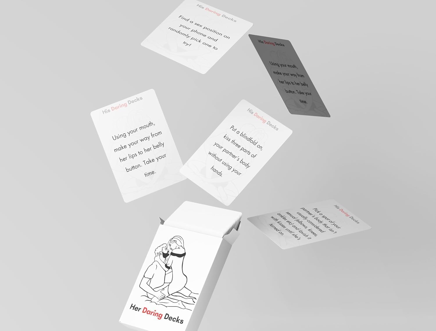 Separate Decks Dare Cards for Couples - Sexy Date Night and Anniversary Card Games, Fun Drinking Game for Unisex Adults, Perfect for Intimate Moments and Romantic Play 150 Card 75 Each