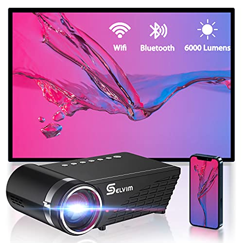 Selvim-Proyector-WiFi-Bluetooth-6000-Lumenes-Mini-Proyector-Portatil-para-Movil-Soporta-1080P-60000-Horas-LED-Compatible-con-PS5-PS4-TV-Stick-HDMI-VGA-USB-AV-para-Cine-en-Casa-Peliculas