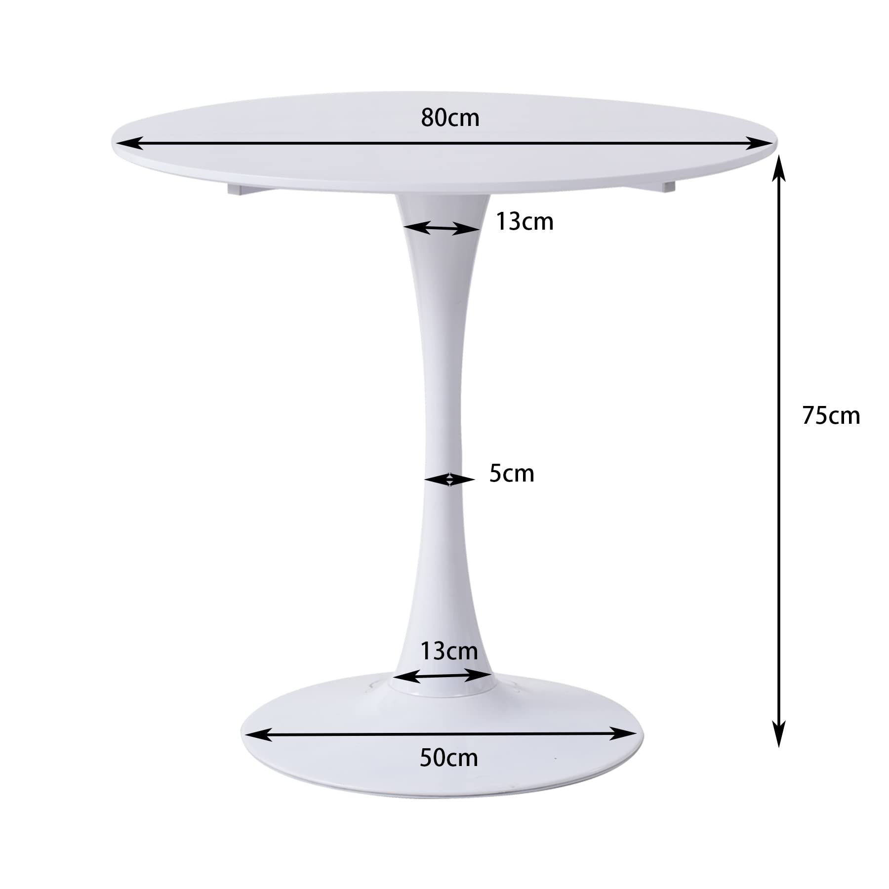 Set da tavolo rotondo e 4 sedie per cucina, terrazza, giardino, balcone o sala da pranzo, tavolo e sedie, set di 5 pezzi (bianco+DTYZ), DTYZ-05