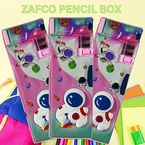 Image of ZAFCO Magnetic Astronaut Pencil Box with Sharpner Large Capacity Space Theme for Kids Boys Girls School Going Children Stationaries Organizer Birthday Return Gift School Supplies (Pack of 1)