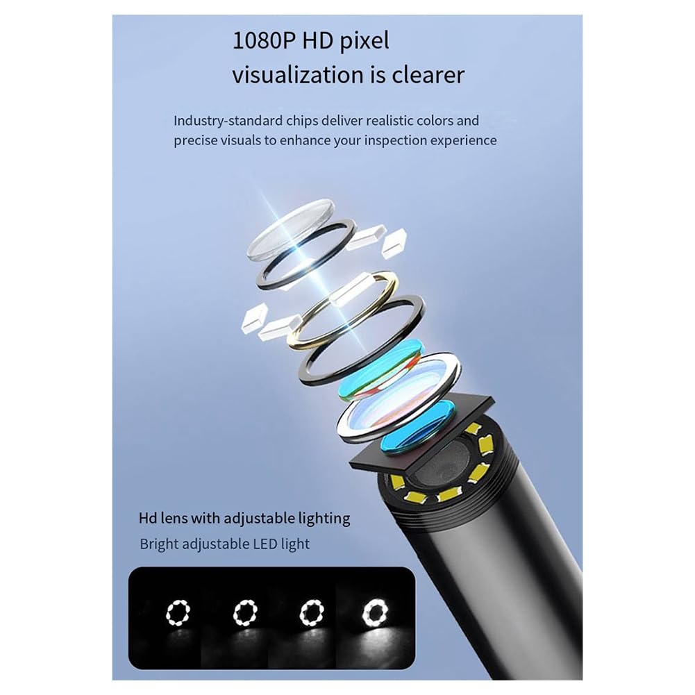 Endoscopio de Tubería Industrial con Luz LCD de 4,3 Pulgadas HD Cámara Digital Portátil Impermeable Cámara de Inspección de Alcantarillado B