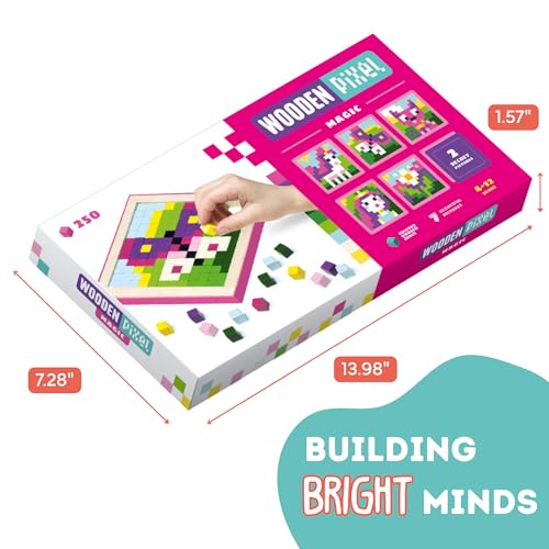 Image of CUBIKA Mosaic Wooden Pixels - Montessori Puzzle for Toddlers - 250-Piece Wooden Puzzles for Toddlers- Educational Travel-Friendly Kids Puzzles Ages 2-4 - FSC Wood, German Water-Based Paints