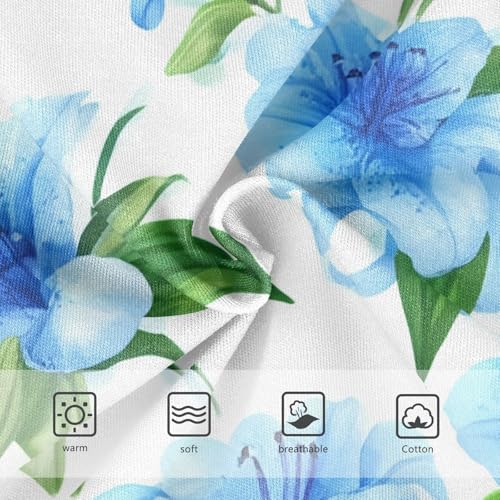 Blue Lilies Floral Green Leaves White Toddler Underwear Floral 2t Cotton Cute Panties Girl Fun Print Briefs Kids Undies3