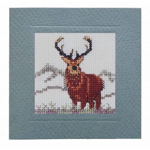 Textile Heritage Blue Stag Card Cross Stitch Kit By Mcsa