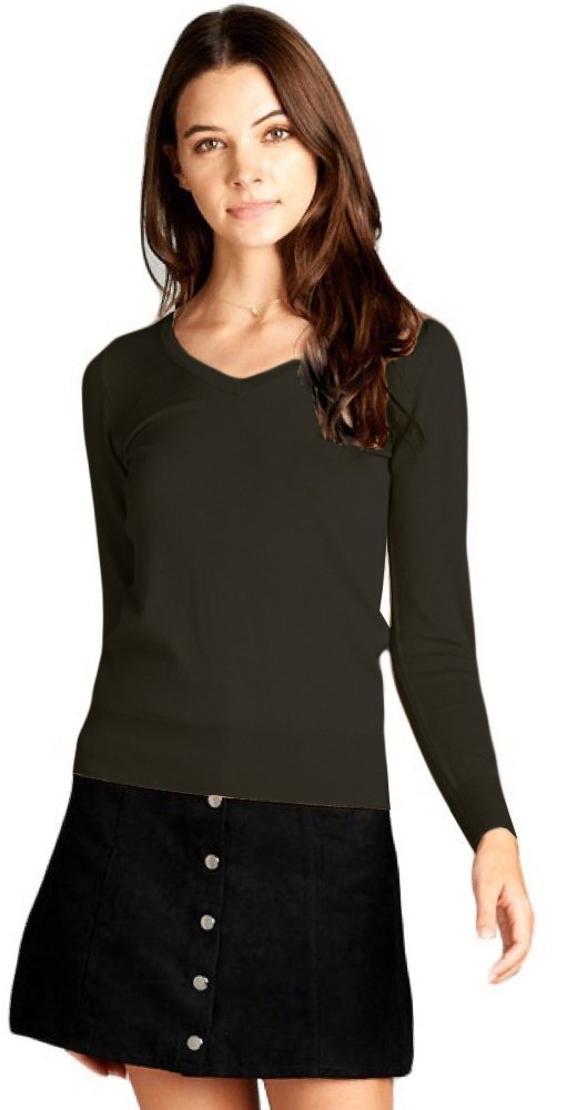ToBeInStyle Women's Classic Long Sleeve V-Neck Pullover Sweater