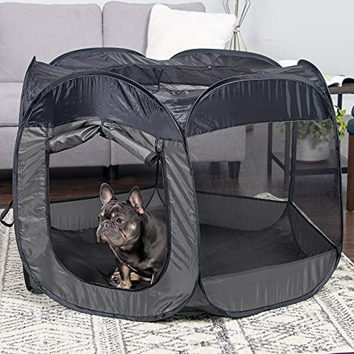 Image of FurHaven Soft-Sided Dog & Cat Playpen, Portable Foldable Indoor & Outdoor Pet Playpen with Mesh Windows & Zippered Door, Gray, Large (Pack of 8)