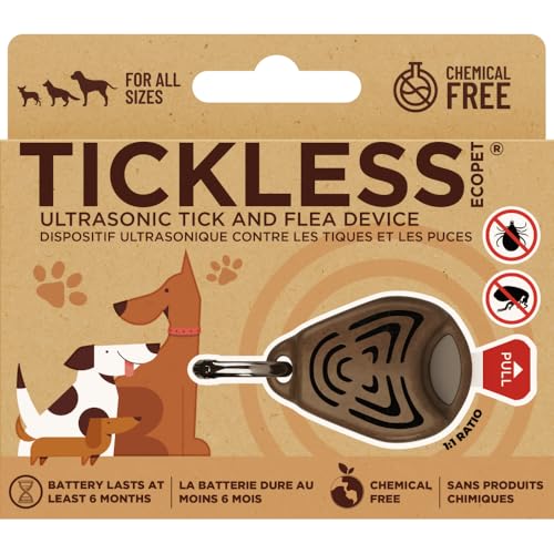 Tickless EcoPet Ultrasonic Tick and Flea Device | Free of Fragrances and Odors | Protection for Cats and Dogs | Lasts 6 Months | Safety in Nature and Cities | On Collar Harness | for All Pet Sizes
