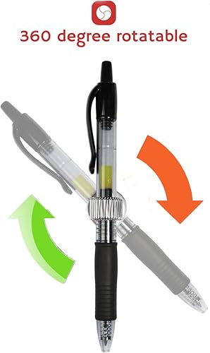 Miniatura 5 de Portalápices giratorio autoadhesivo para bolígrafo de un solo agujero, soporte de clip de resorte ajustable para Netbook, refrigerador,