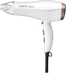 Sèche-cheveux Conair Double Céramique 1875W, 3 chaleurs / 2 vitesses, puissant et séchage rapide, comprend un concentrateur, bouton d'air frais, filtre amovible, Blanc, sèche-cheveux de voyage