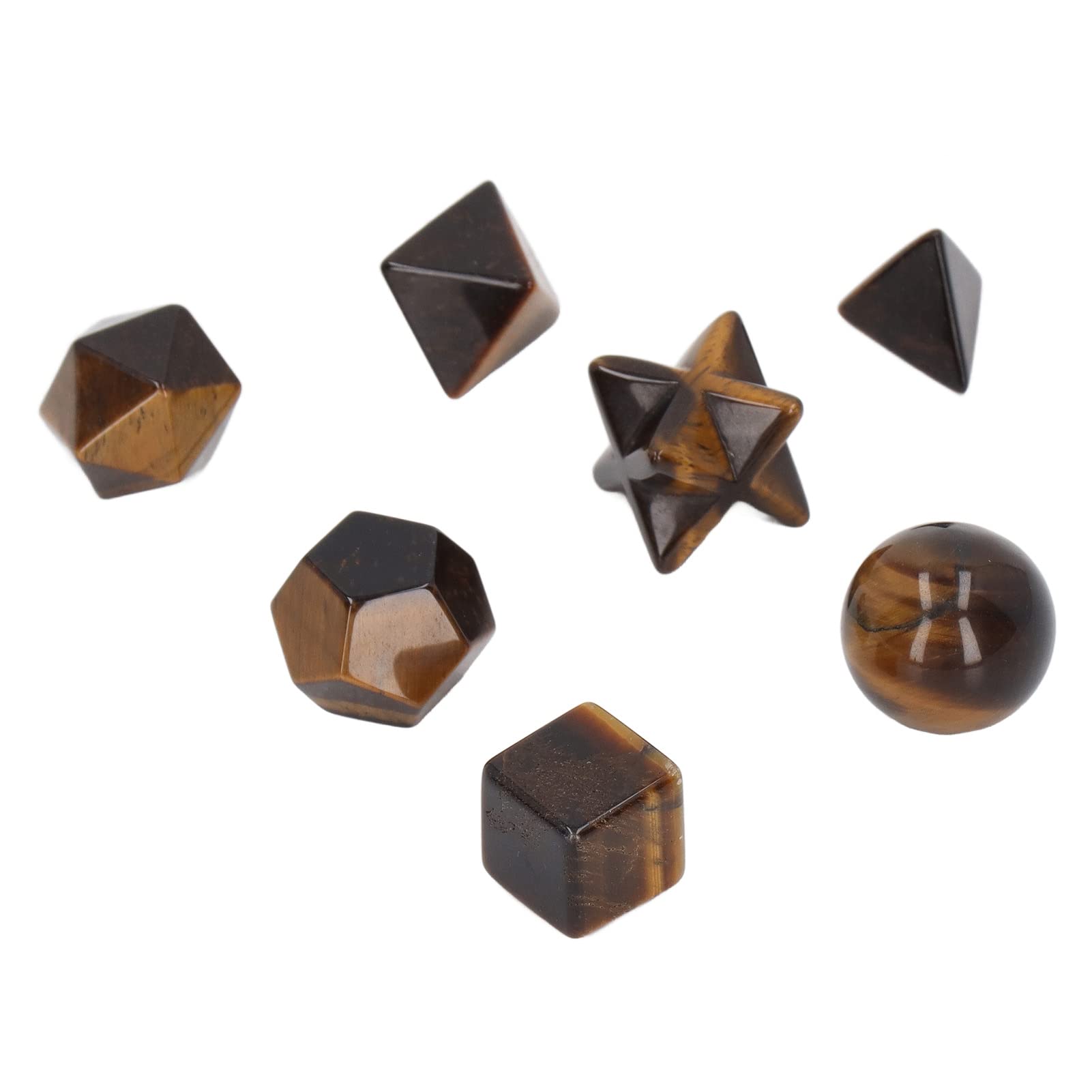 Tyenaza Juego De 7 Cristales De Chakra, Exquisitas Piedras De Cristal Geométricas, Kit De Cristales Curativos De Chakras para Meditación, Decoración del Hogar(A)