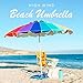 AMMSUN 7.5ft Large Heavy Duty HIGH Wind Beach Umbrella with sand anchor & Tilt Sun Shelter, UPF 50+ Protection Outdoor Umbrellas Sunshade with Carry Bag for Patio Garden Pool Backyard Rainbow