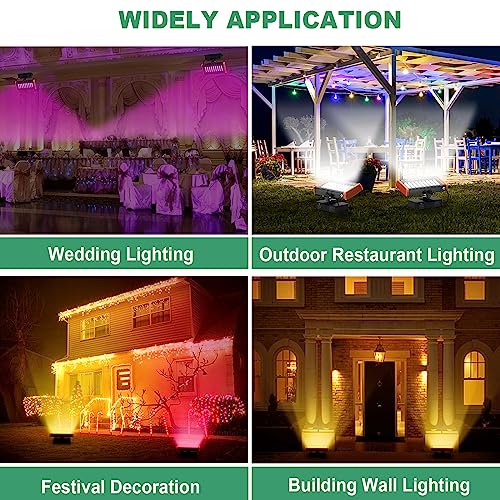 Landscapestation 144W Led Wall Washer Light With Rf Remote, Rgbw Color Changing Square Wall Washers Led Light Station For Indoor Outdoor Lighting Projects, Building, Church, Hotels, Ac100-277V #TOP6