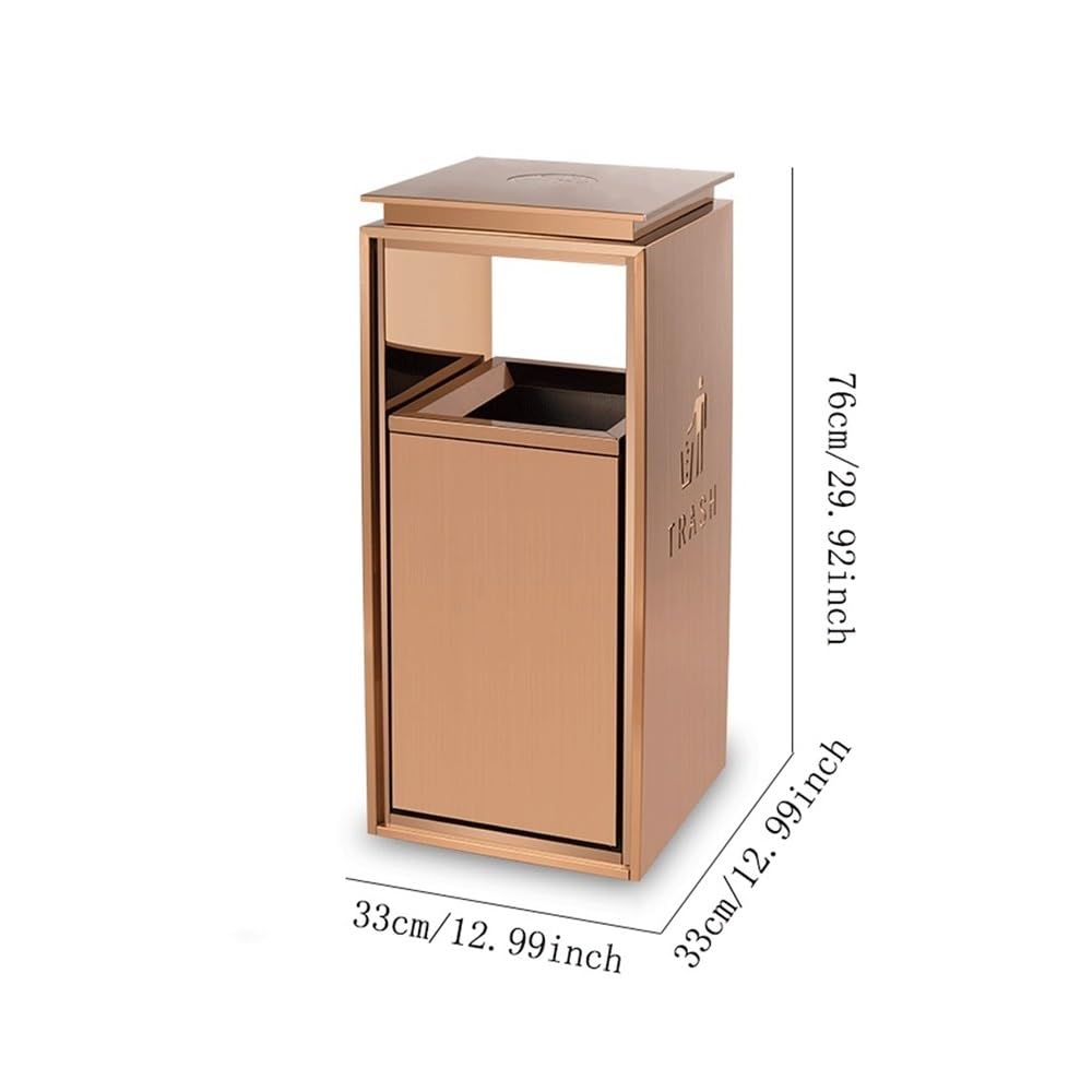 Outdoor Trash Can, Indoor/Outdoor Trash Can Square Metal with Two Side Openings, Modern Commercial(Large)