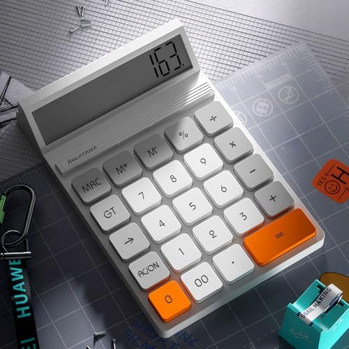 Image of Holotioee 12 Digits Desktop Calculator with Large LCD Display and Sensitive Button, for Home, Office, School, Class and Business, 4 Function Small Basic Calculators for Desk
