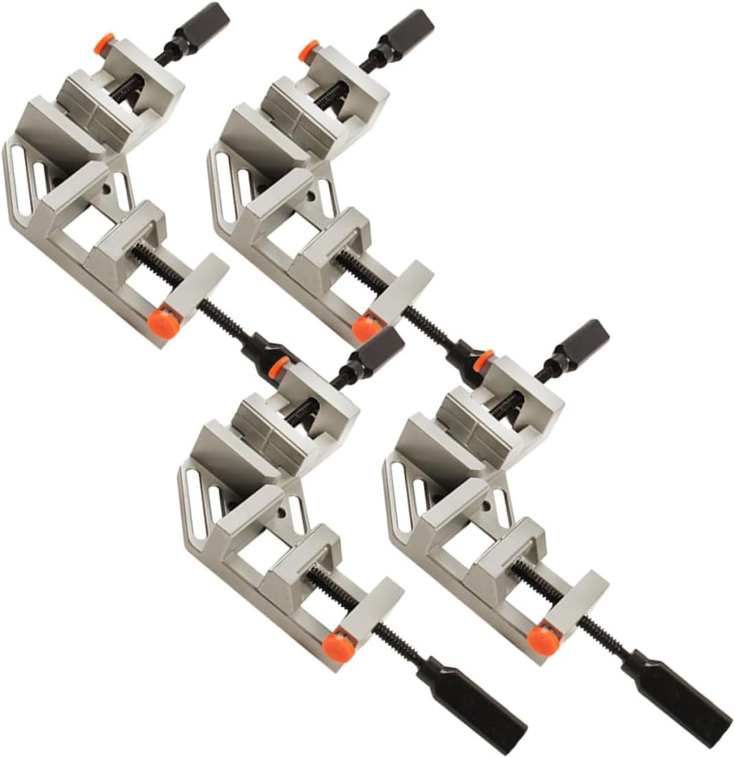 Luxshiny 4pcs 90 Degree Aluminum Alloy Double Handle Quick Release Corner Clamps for Woodworking Welding and Photo Framing Tools