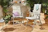 Chicreat Klappstuhl 2er Set mit Polster, silber/grau Gartenstuhl Campingstuhl Hochlehner - 9