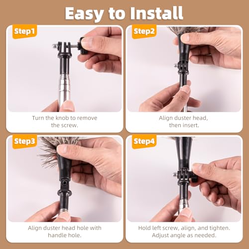 Image of Extendable Ostrich Feather Duster for Cleaning with 49 inch Rotatable Pole