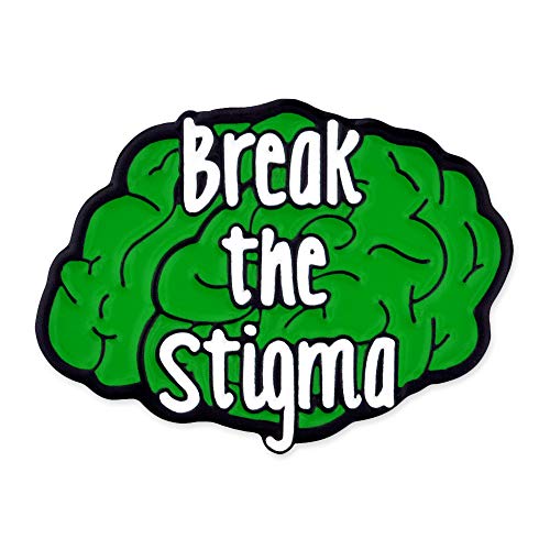PinMart Break The Stigma Green Awareness Mental Health Brain Enamel Lapel Pin