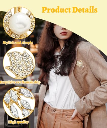 Image of Brooch for Women, Brooch Pin for Women, Elegant Enamel Pins, Lightweight Fashion Pin with Secure Closure Brooch for Men Women, Fashion Accessories for Bags and Blazers for Daily