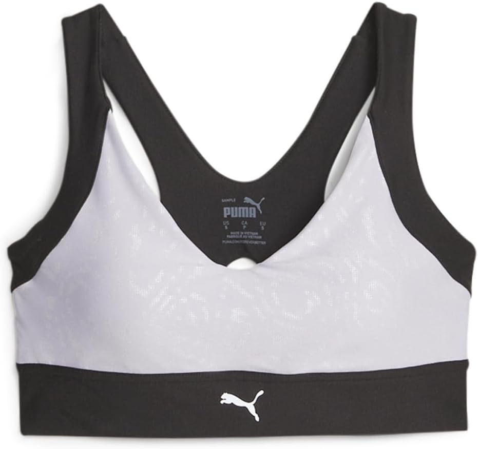 PUMA Womens Run High Impact Reflective Printed Sports Bra Running - Purple