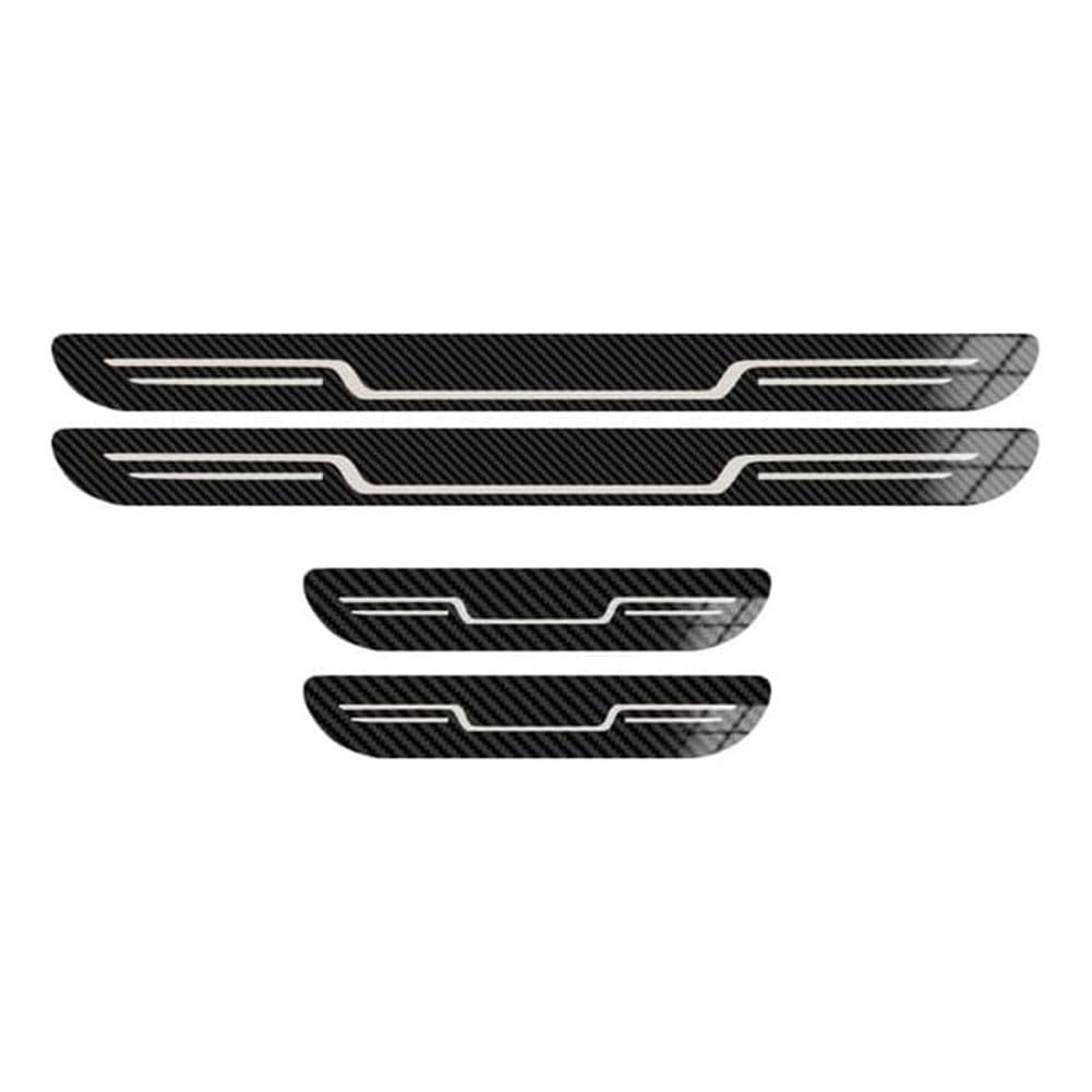 4PCS Car Door Sill Protector for VW R Line Rline Polo Golf GTI Passat, Door Entry Guard Stainless Steel Edge Scuff Plate Welcome Pedal Cover Threshold Protection,C/Carbon Fiber Texture
