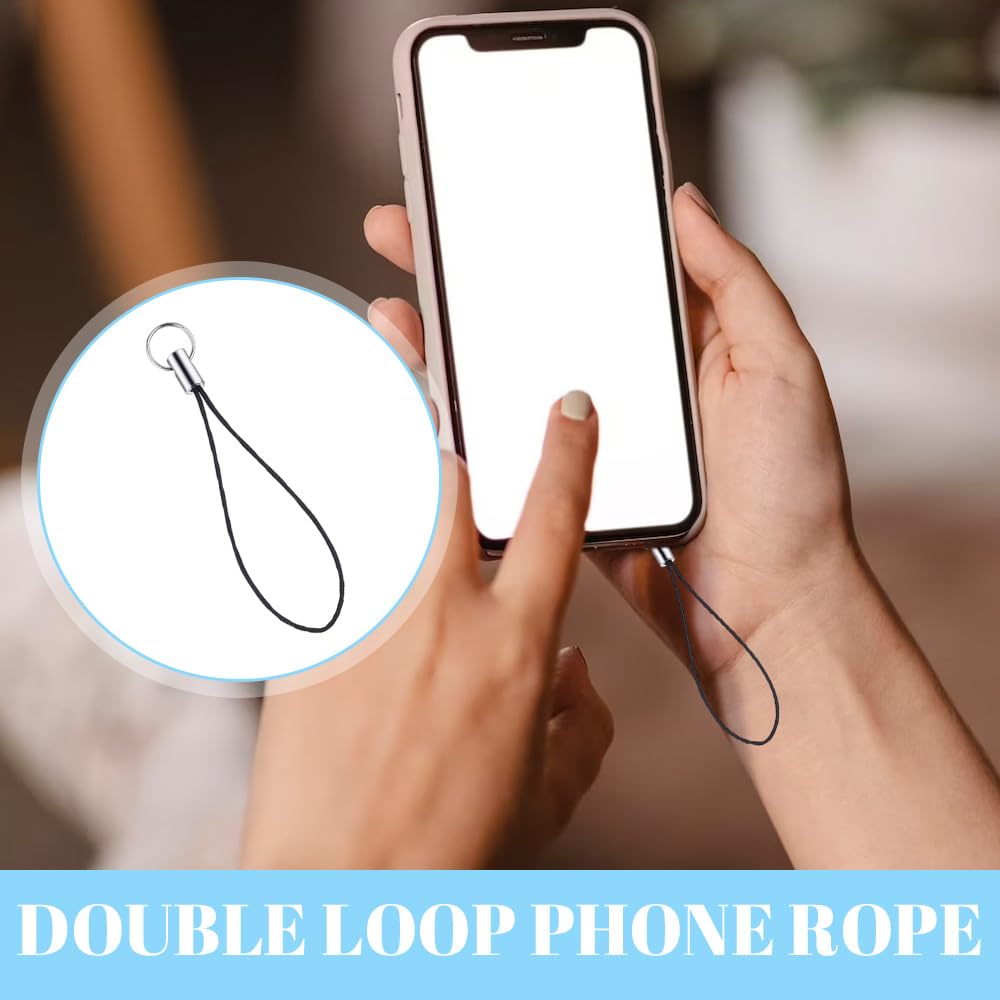 100 Ciondoli Per Cellulare Con Moschettone – Cordini In Nylon Corti Fai-da-te, Colore Nero – Per Portachiavi, Accessori, Catene - 5