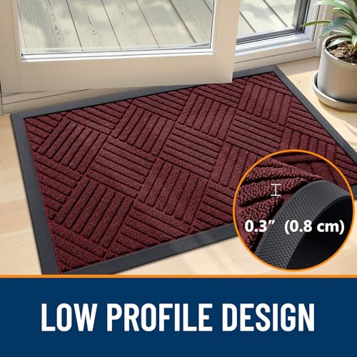 Image of OLANLY Front Door Mat Outside Entrance 33x21, Waterproof Heavy-Duty Doormat