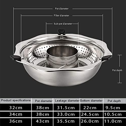 Olla gruesa de acero inoxidable 32cm para cocina doméstica miniatura 5