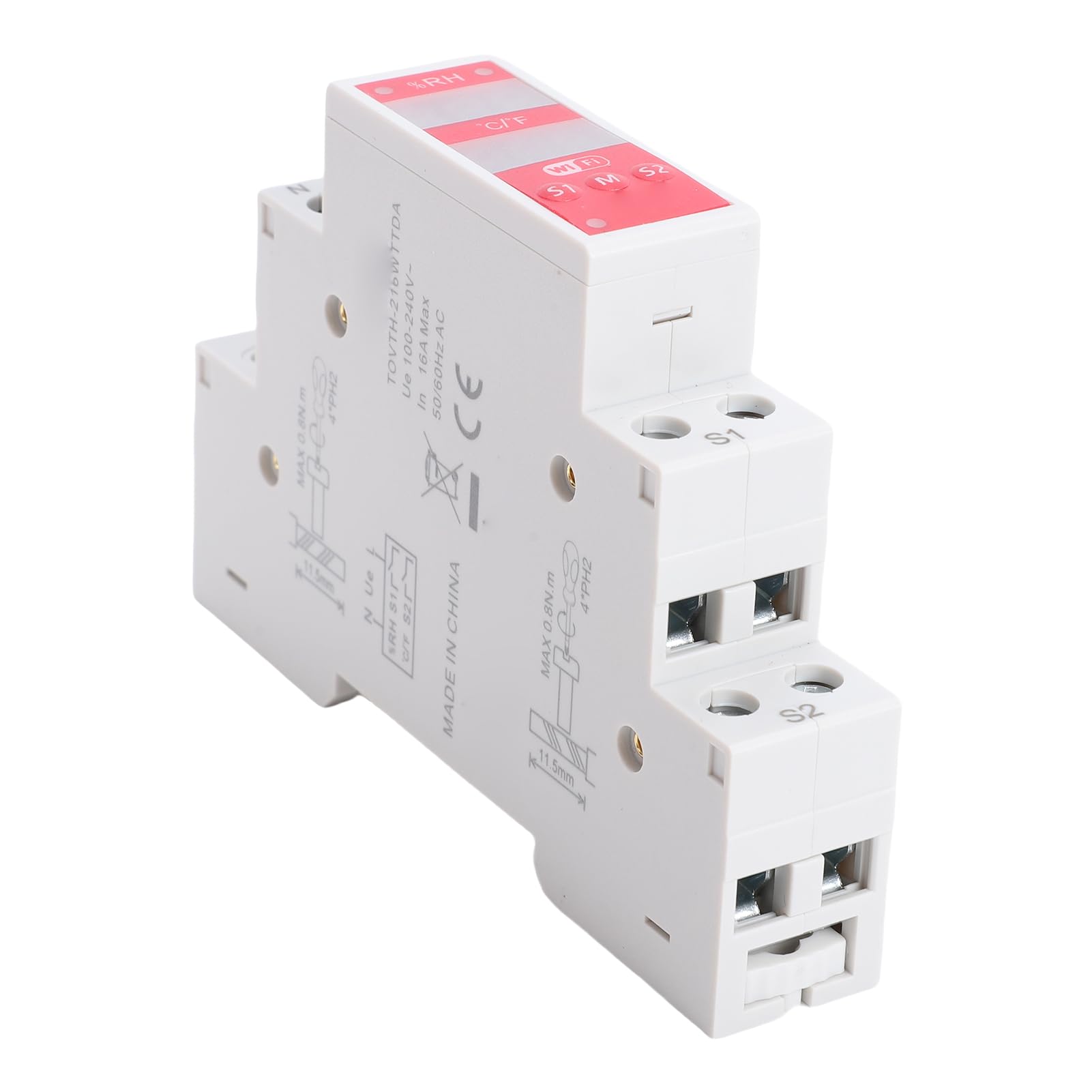 SIXRUN Regolatore di umidità della Temperatura, ABS, Interruttore di umidità della Temperatura WiFi con Doppio Schermo, Monitoraggio in Tempo Reale da -10 a 100 Gradi Fahrenheit per Allevamenti e