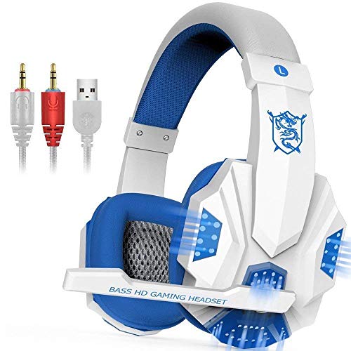 Stereo PC Bass HD Gaming Headset for Desktop & Laptop Gamer with Mic