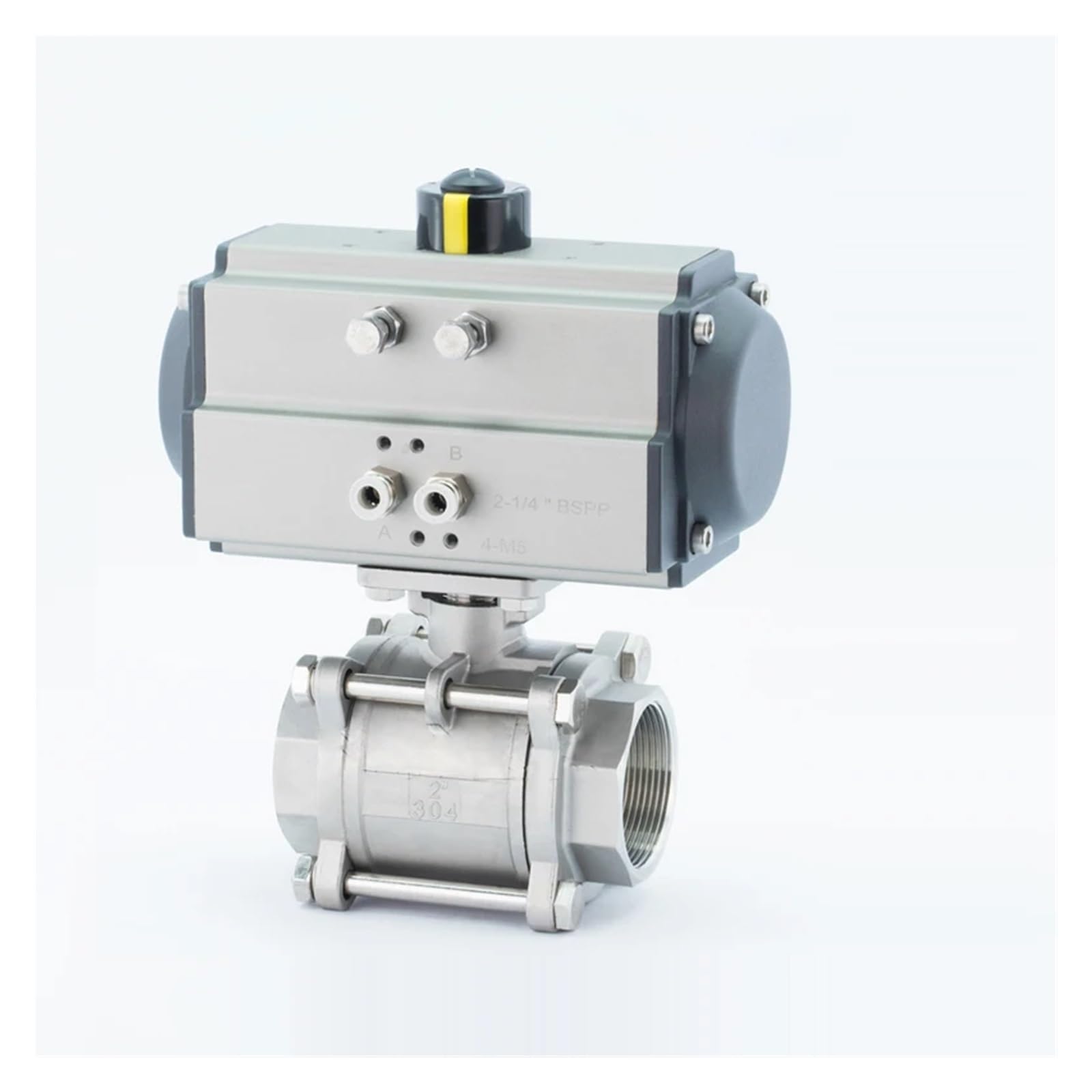 2" Three Piece High Platform Pneumatic Ball Valve 304 Stainless Steel Q611F-16P DN50 Pneumatic Ball Valve(Single)